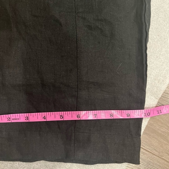 [6P]Talbots Charcoal Irish Linen Crop Pants Capris Drawstring Zip NWOT - Picture 7 of 10
